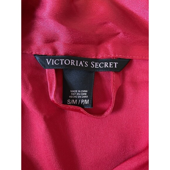 Victoria’s Secret Two Piece Set Nightgown Red Satin Lace Size S/M - Picture 5 of 11